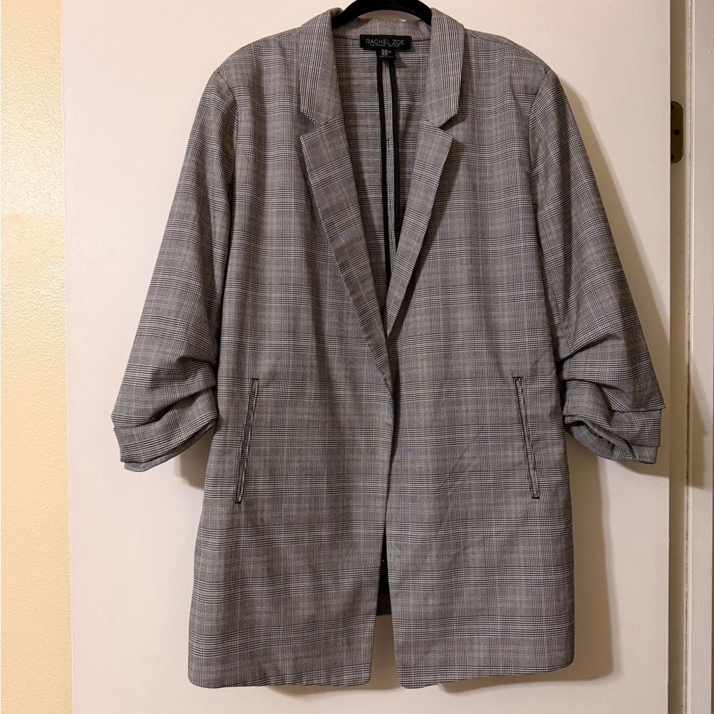 Gray Plaid Blazer
